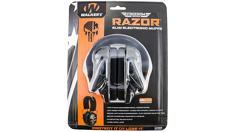 Walker's WP-RSEMFS-PUN Razor Freedom Muff 23 DB Over The Head Polymer Black Ear