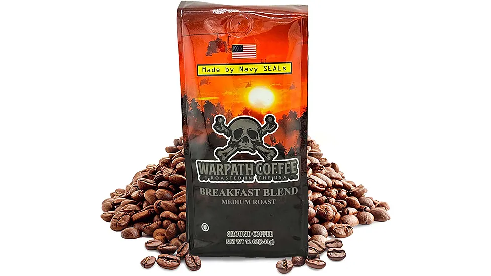 Warpath Coffee Breakfast Blend Whole Bean Coffee, Medium Roast, Black, 2 Lb