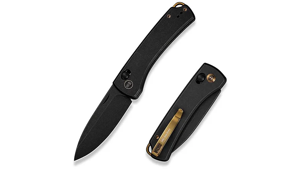 We Knife Co Ltd Weknife Nightblade Crossbar Lock Knife Black Titanium Handle 2.98inch Black Stonewashed Cpm 20cv Blade We22046-1