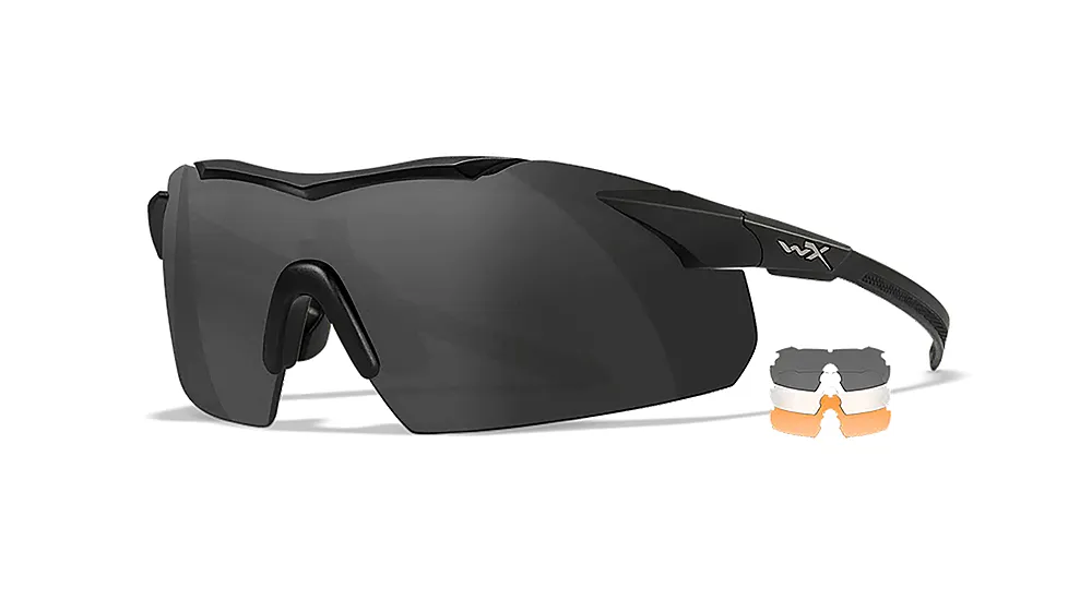 Wiley X 3552 Vapor Comm Temples Smoke Gray/Clear/Light Rust Lens Polycarbonate