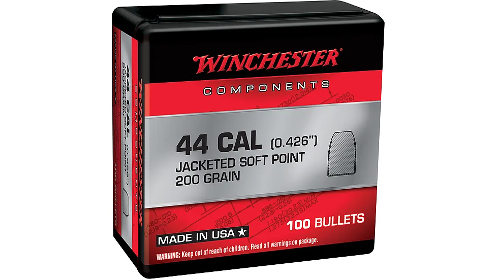 Winchester Ammo Centerfire Handgun Reloading 44 Mag .430 200 Gr Soft Point (SP) WB44SP200X