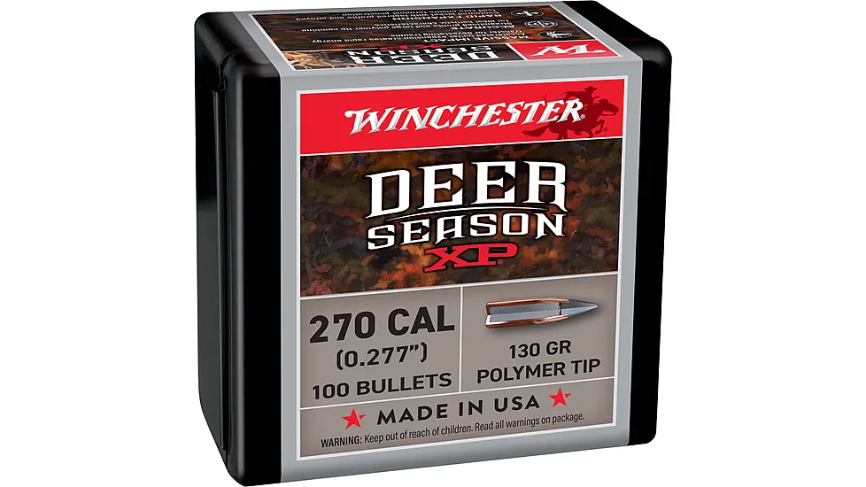 Winchester Deer Season XP .270 Caliber Rifle Bullets, 130 grain, Rapid Expansion Polymer Tip