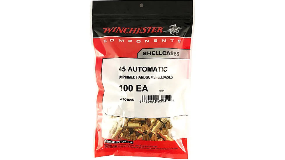 Winchester .45 ACP Unprimed Handgun Brass
