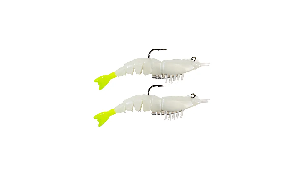 Z-man EZ SHRIMPZ RIGGED3.5" GLOW/CHART TAIL2PK EZSR-70PK2