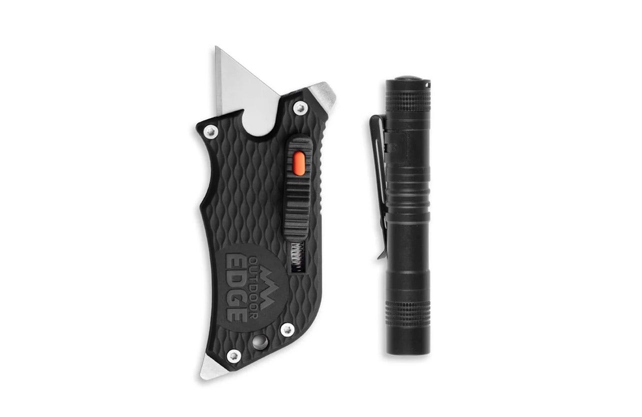 Outdoor Edge Slidewinder Knife and Pocket Flashlight Combo PR24SWKFL-C