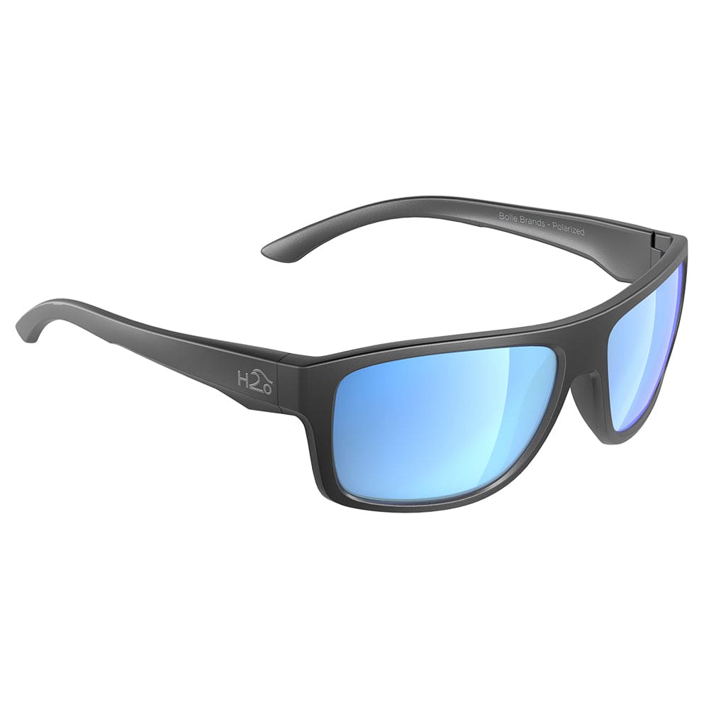 H2Optix Grayton Sunglasses Matt Gun Metal, Grey Blue Flash Mirror Lens Cat. 3 - AR Coating