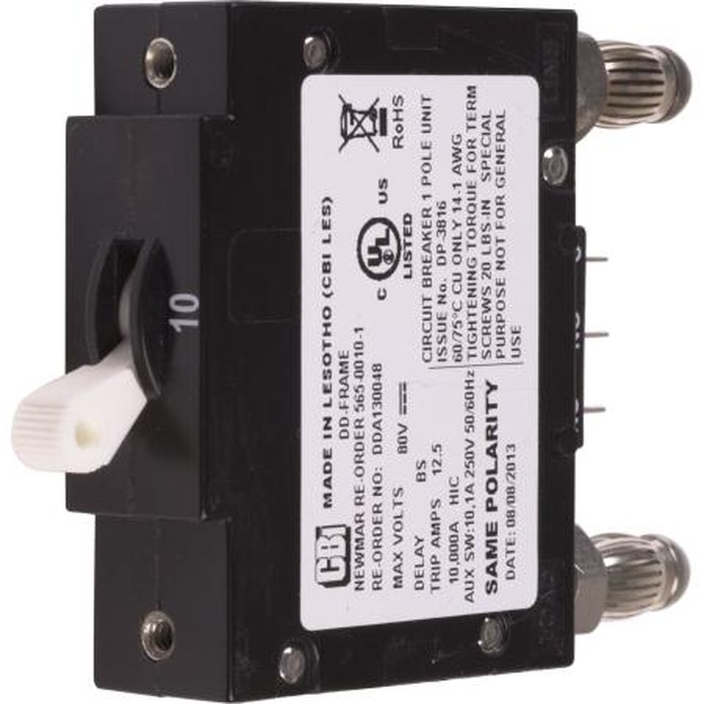 NEWMAR PBA-10 10 Amp Circuit Breaker with OPEN Circuit Alarm Contacts for the DST-20A (66412) Panel and PFM-200 (17797)