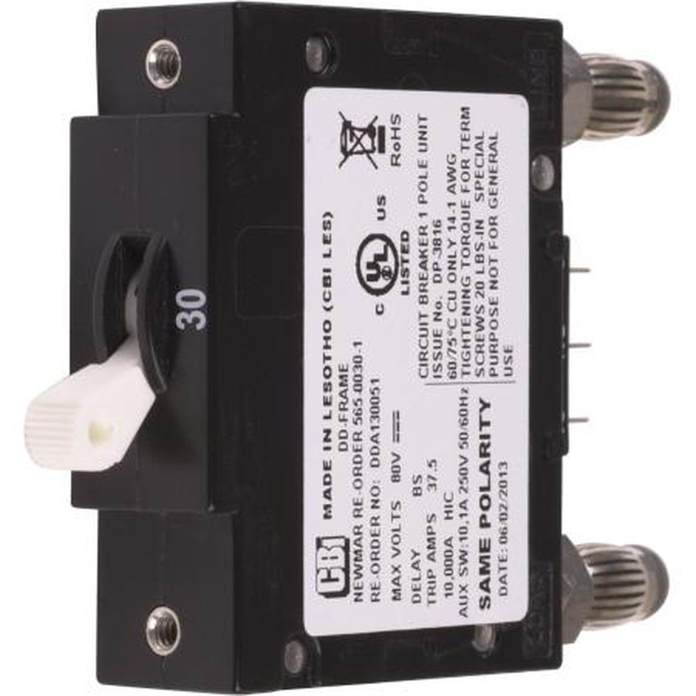 NEWMAR PBA-30 30 Amp Circuit Breaker with OPEN Circuit Alarm Contacts for the DST-20A (66412) Panel and PFM-200 (17797)