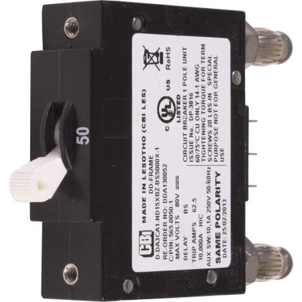 NEWMAR PBA-50 50 Amp Circuit Breaker with OPEN Circuit Alarm Contacts for the DST-20A (66412) Panel and PFM-200 (17797)