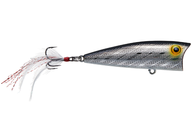 Rebel Pop-R Magnum Topwater Bait - 1/2 oz. 3" Silver/Black