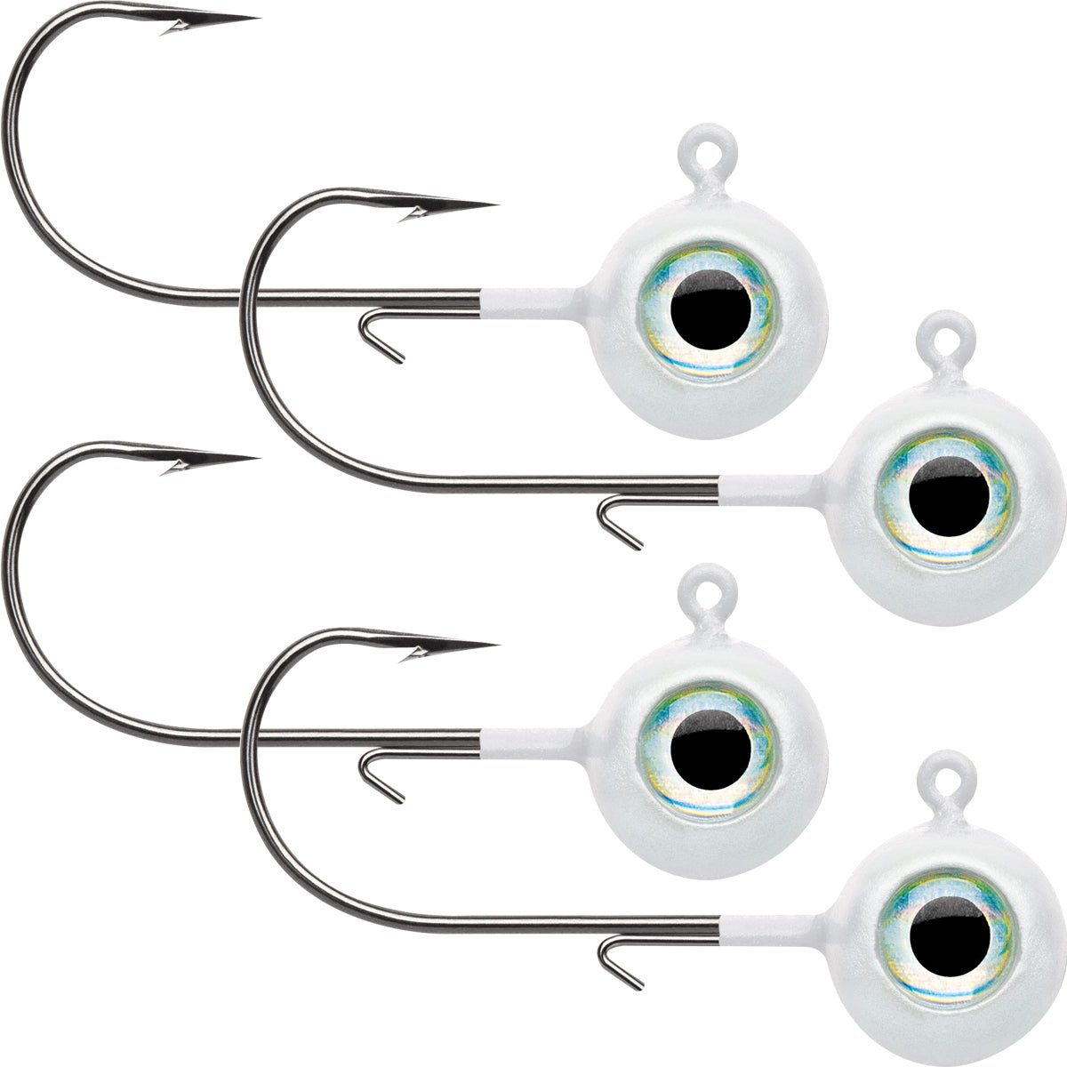 VMC Neon Moon Eye 1/4 Oz. 3D Holographic Jig - 4 Pack - White
