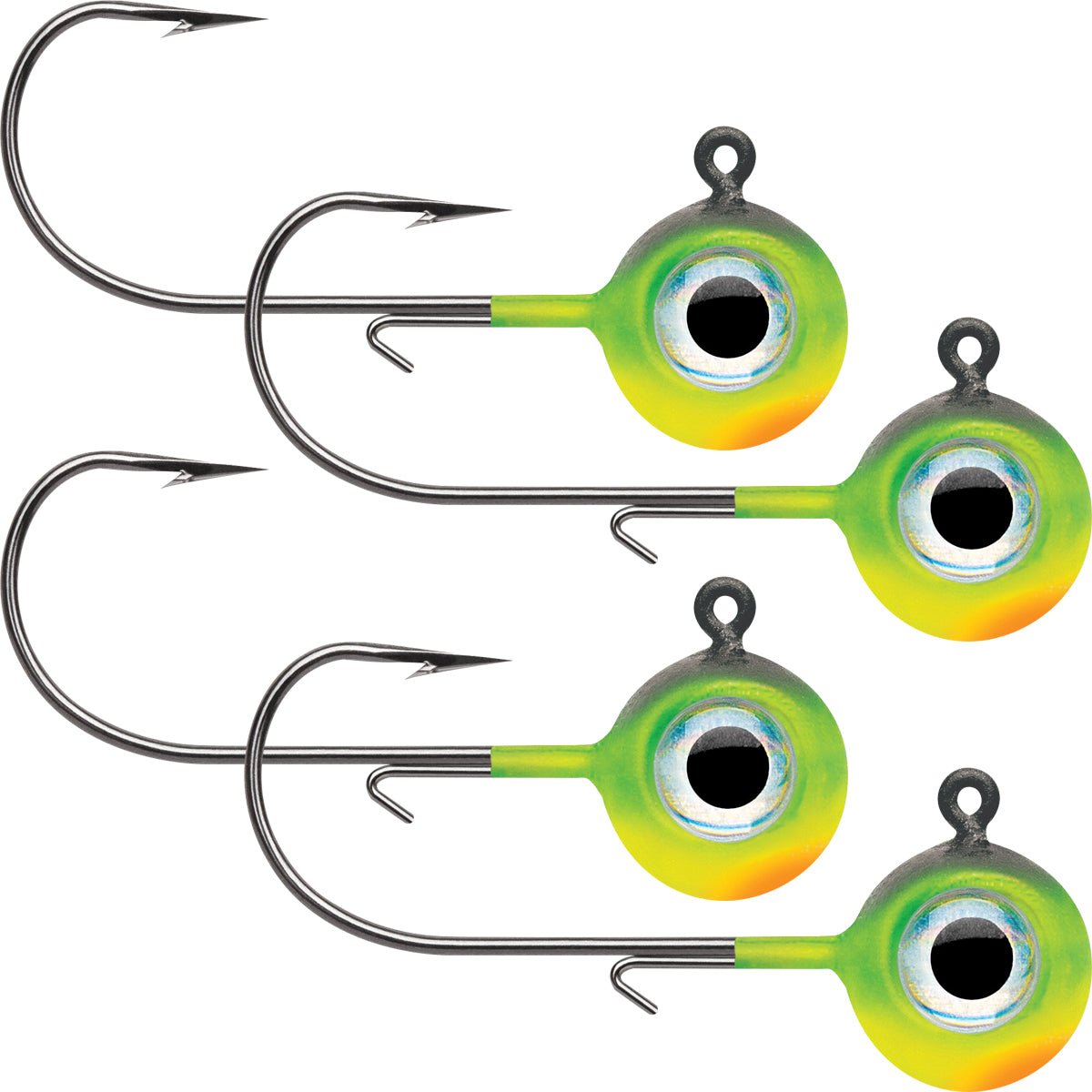 VMC Neon Moon Eye 1/4 Oz. 3D Holographic Jig - 4 Pack - Firetiger