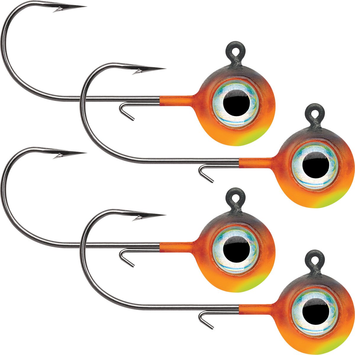 VMC Neon Moon Eye 1/4 Oz. 3D Holographic Jig - 4 Pack - Hot Tiger