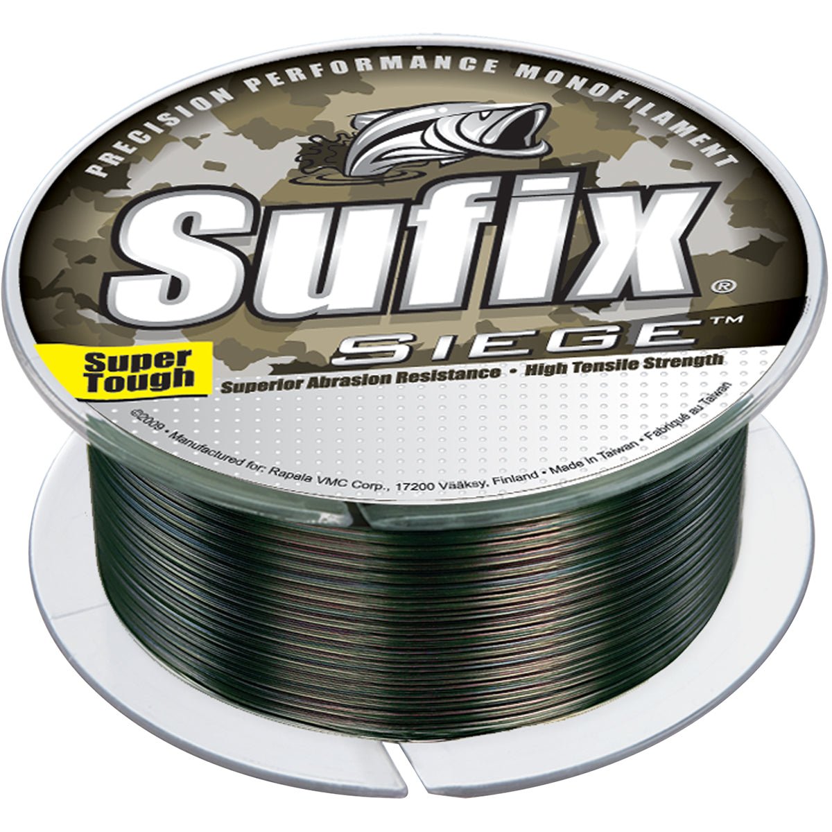 Sufix Siege Monofilament Fishing Line, Camo, 330 Yard Spool