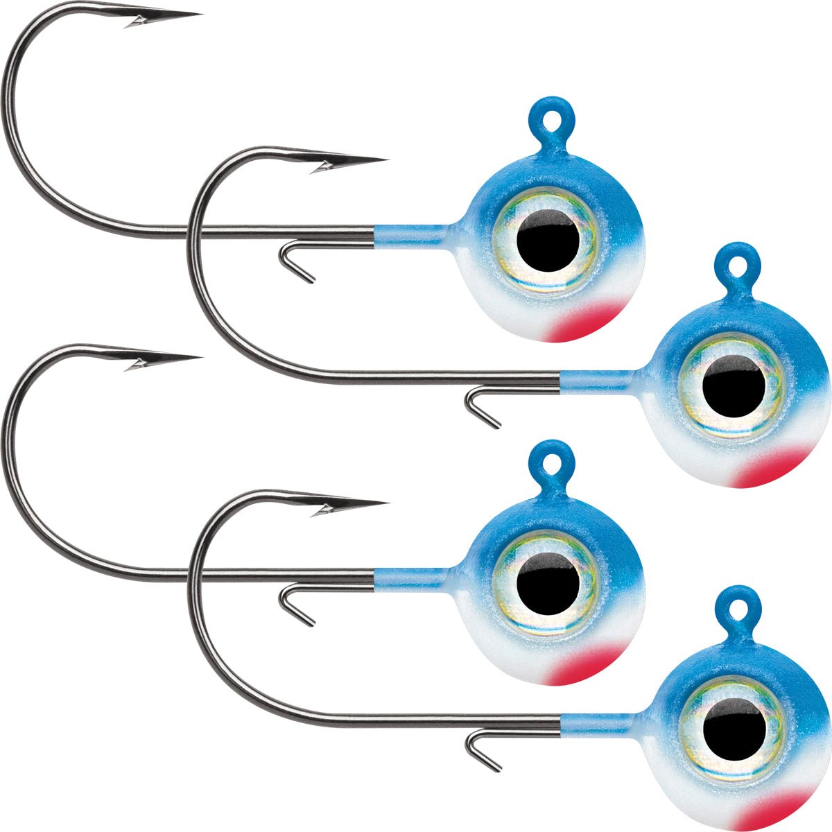 VMC Neon Moon Eye 1/4 Oz. 3D Holographic Jig - 4 Pack - Blue White