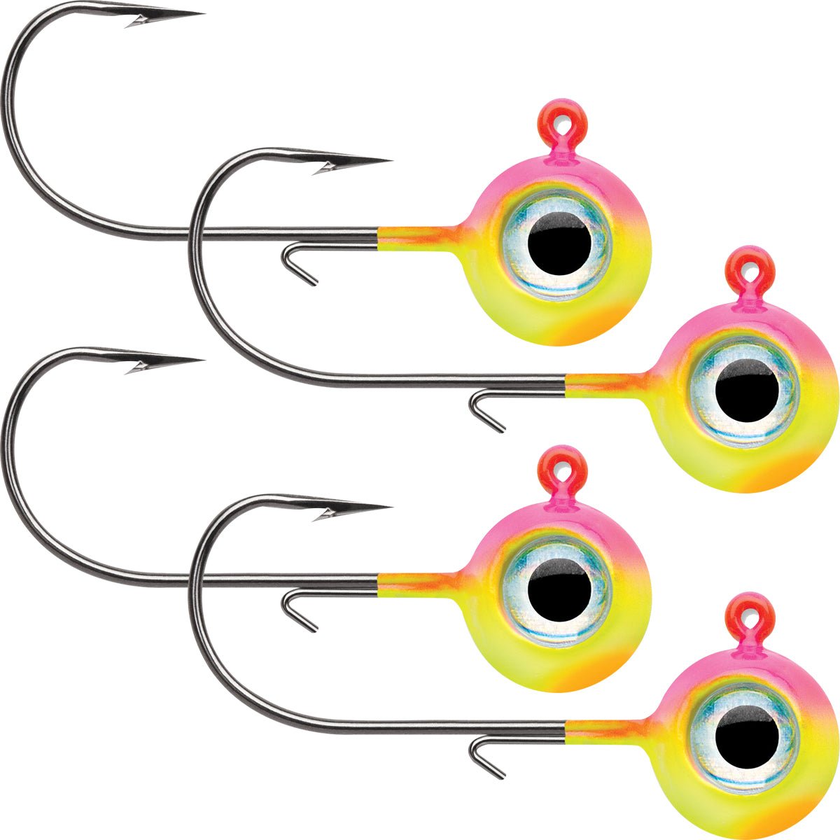 VMC Neon Moon Eye 1/4 Oz. 3D Holographic Jig - 4 Pack - Bubble Gum