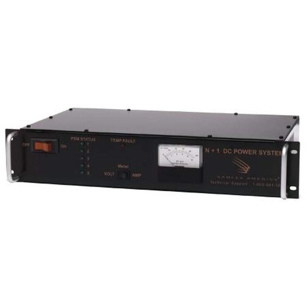 SAMLEX SEC-2450BRM Rack Mounted Power Supply with Meters and Battery Backup.105-125 VAC In, 27.6 VDC Out.50A Cont., 57.5A Intermittent