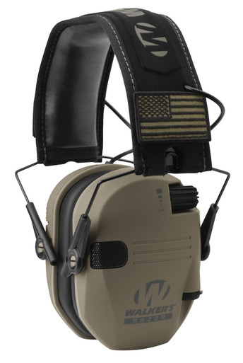 Walkers Razor Patriot Folding Electronic Ear Muffs - Flat Dark Earth
