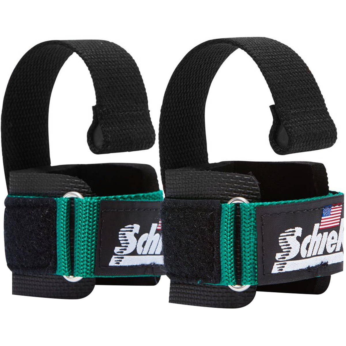 Schiek Sports Model 1000-DLS Deluxe Dowel Lifting Straps - Green