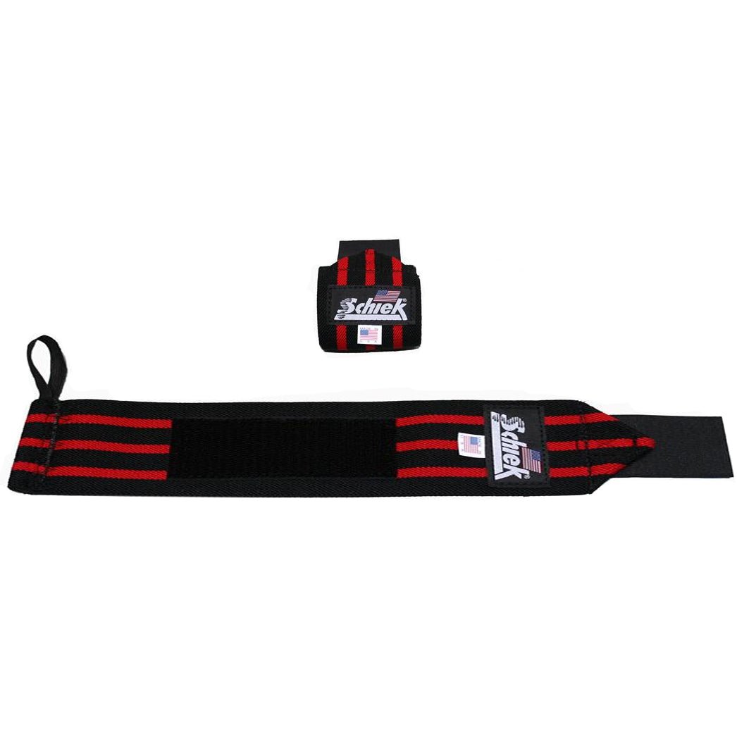 Schiek Sports Model 1124 Heavy Duty 24" Wrist Wraps - Black/Red