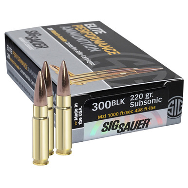 Sig Sauer Elite Match Grade .300 Blackout 220gr Open Tip Match 20Rnd Rifle Ammunition
