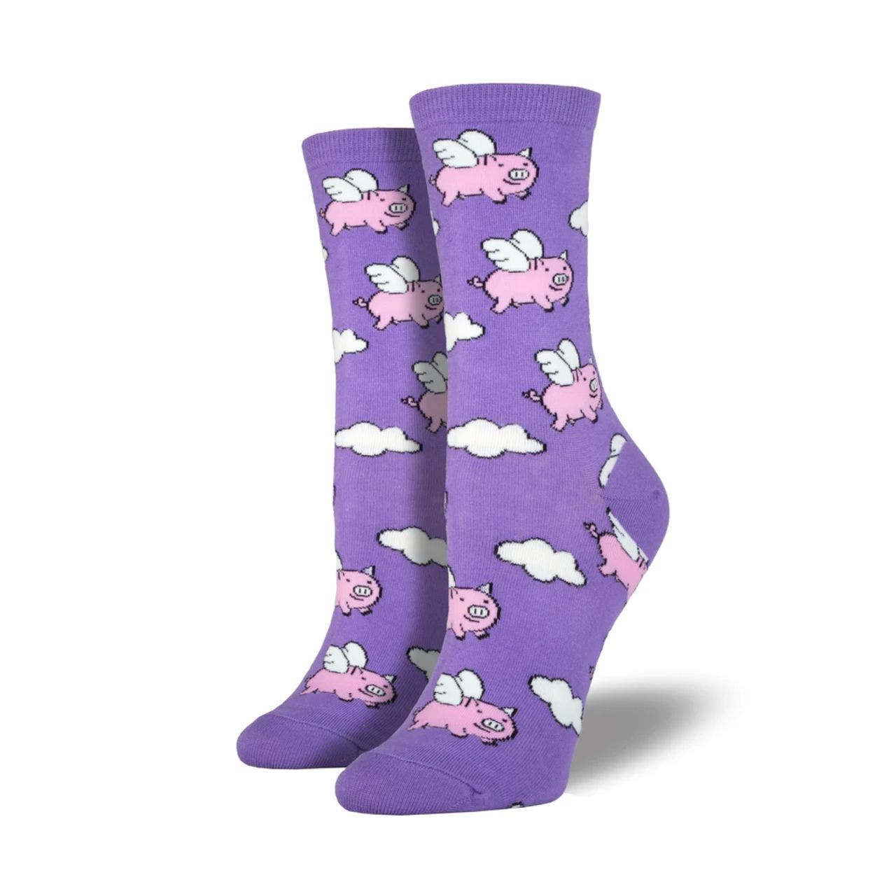 SockSmith Women's "When Pigs Fly" Socks-Lavender