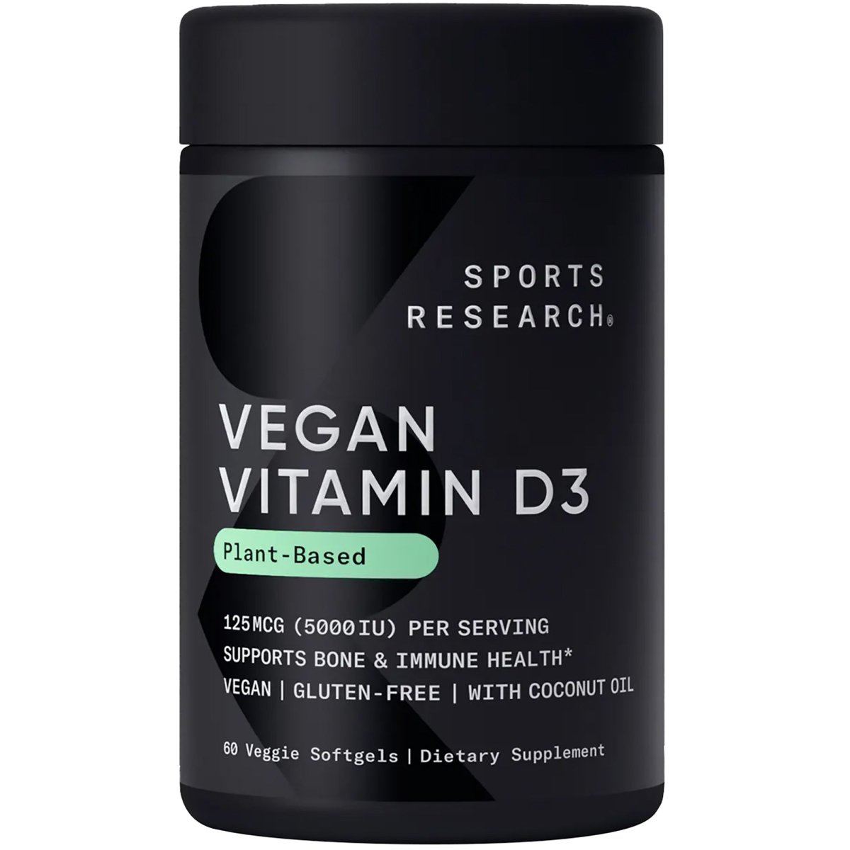 Sports Research Vegan Vitamin D3 Dietary Supplement - 60 Softgels