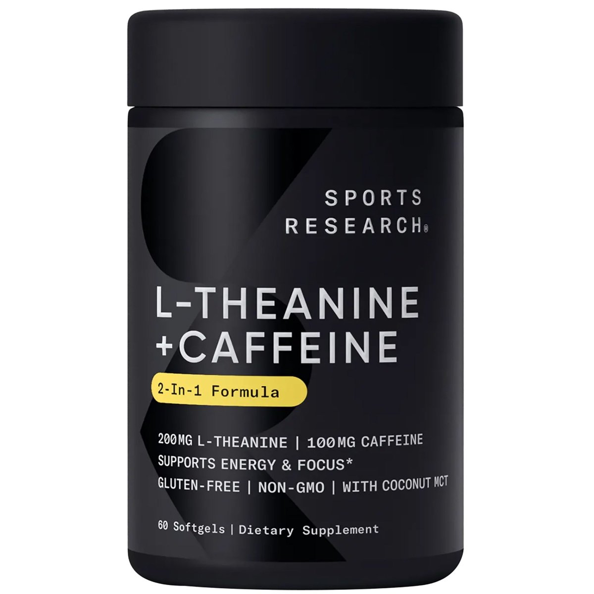 Sports Research L-Theanine & Caffeine Dietary Supplement - 60 Softgels