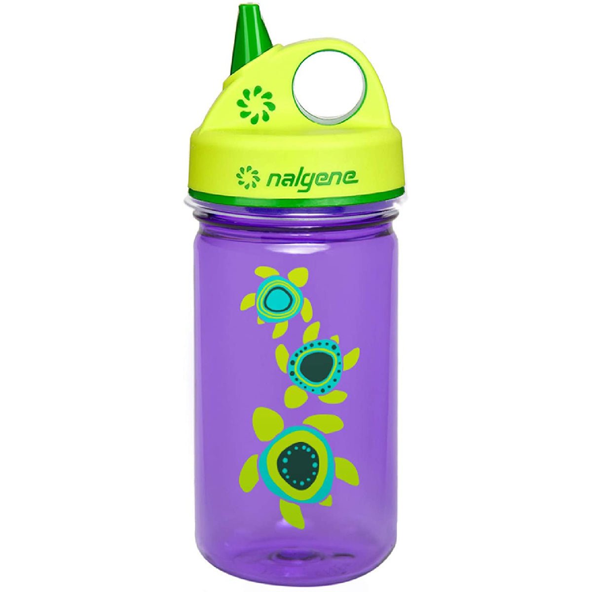 Nalgene Sustain 12 oz. Grip 'n Gulp Water Bottle - Purple Sea Turtles/Green