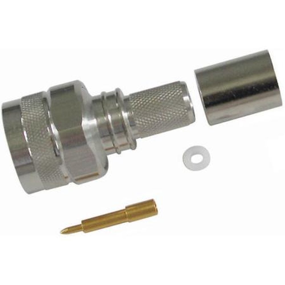 TIMES TC-400-NMH-X N Male Plug Advantage Connector for LMR-400.Crimp (solder-On Pin) Hex/knurl Nut.No Braid Trim