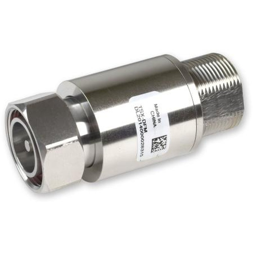 POLYPHASER TSX-DFM 698 to 2.7 Ghz DC Block with Ultra Low Pim, Coaxial RF Protector with DIN Female and DIN Male Connectors.Bulkhead Mount