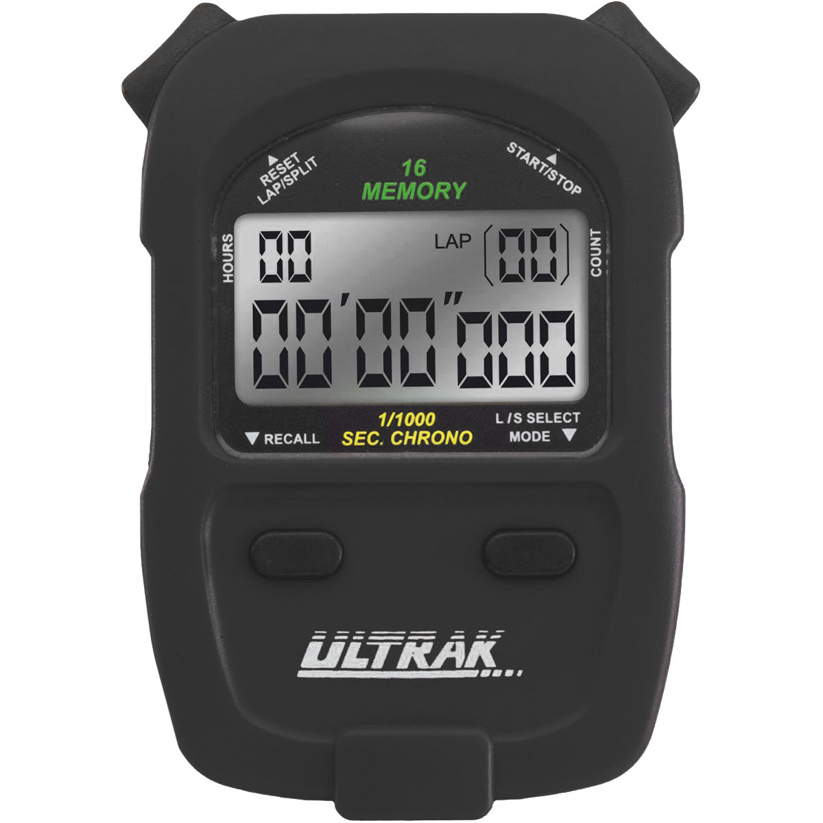 Ultrak 460 - 16 Lap or Cumulative Split Memory Stopwatch