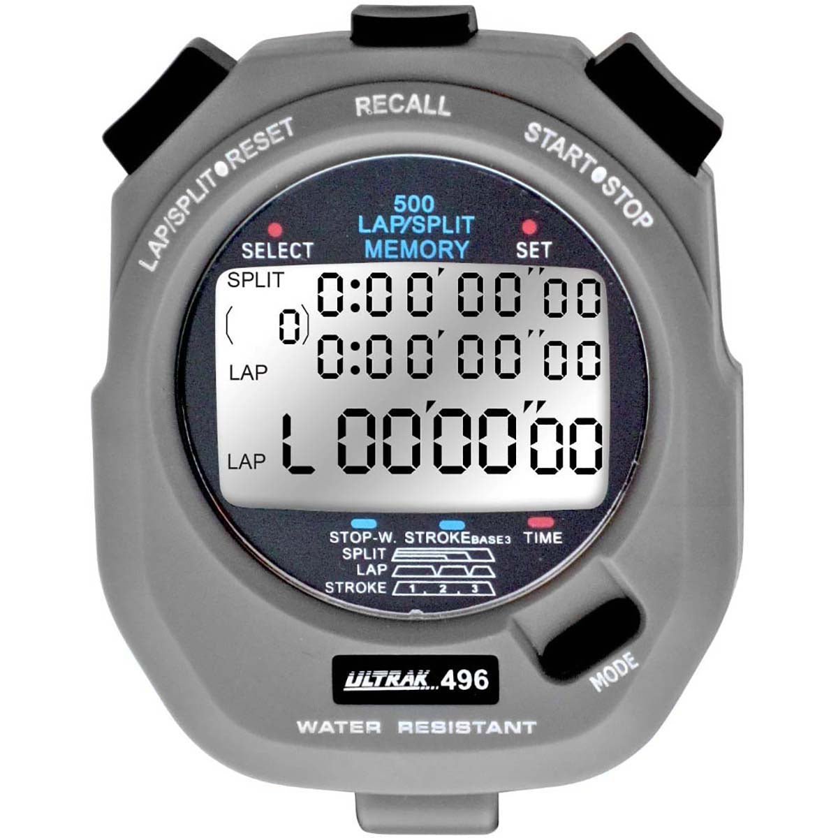 Ultrak 496 - 500 Lap Dual Split Memory Stopwatch
