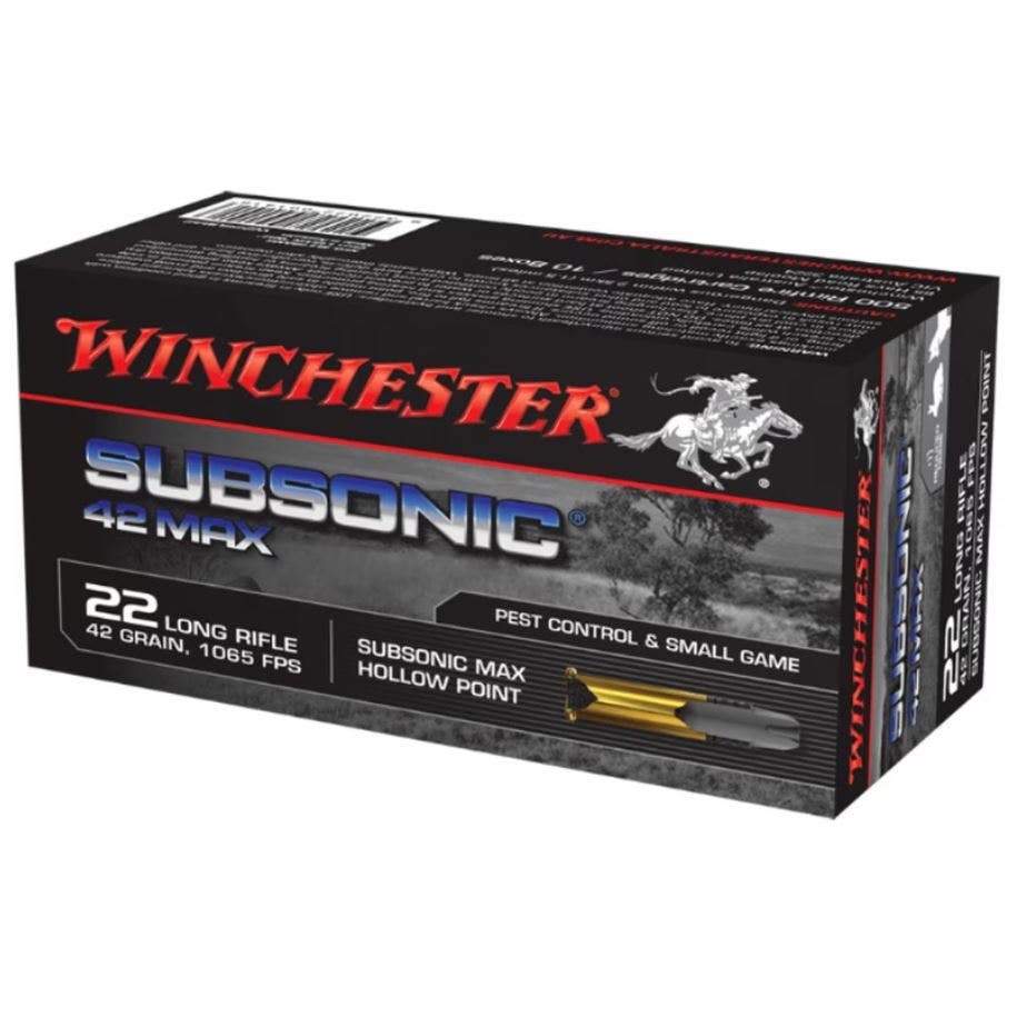 Winchester Subsonic Max 22 LR 42 Gr HP 50 Rounds