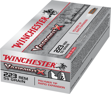 Winchester Varmint X .223 Remington 55gr Polymer Tip 20Rnd Rifle Ammunition
