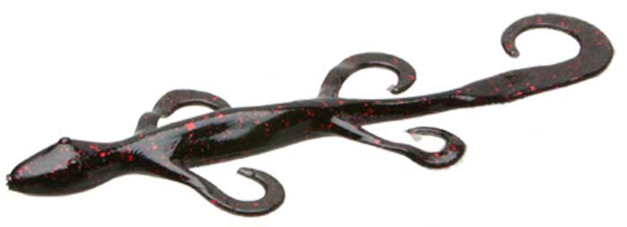 Zoom 6" Lizard - Black Red Glitter