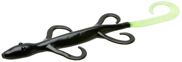 Zoom 6" Lizard - Black Chartreuse Tail