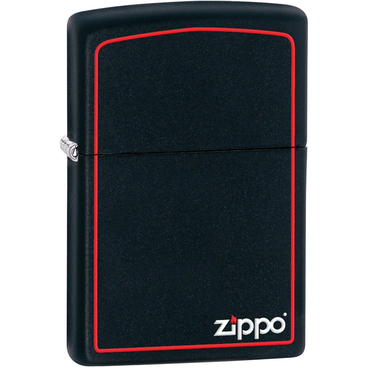 Zippo Black Matte Lighter with Border