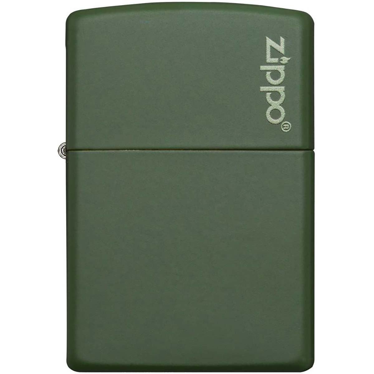 Zippo Logo Matte Pocket Lighter - Green