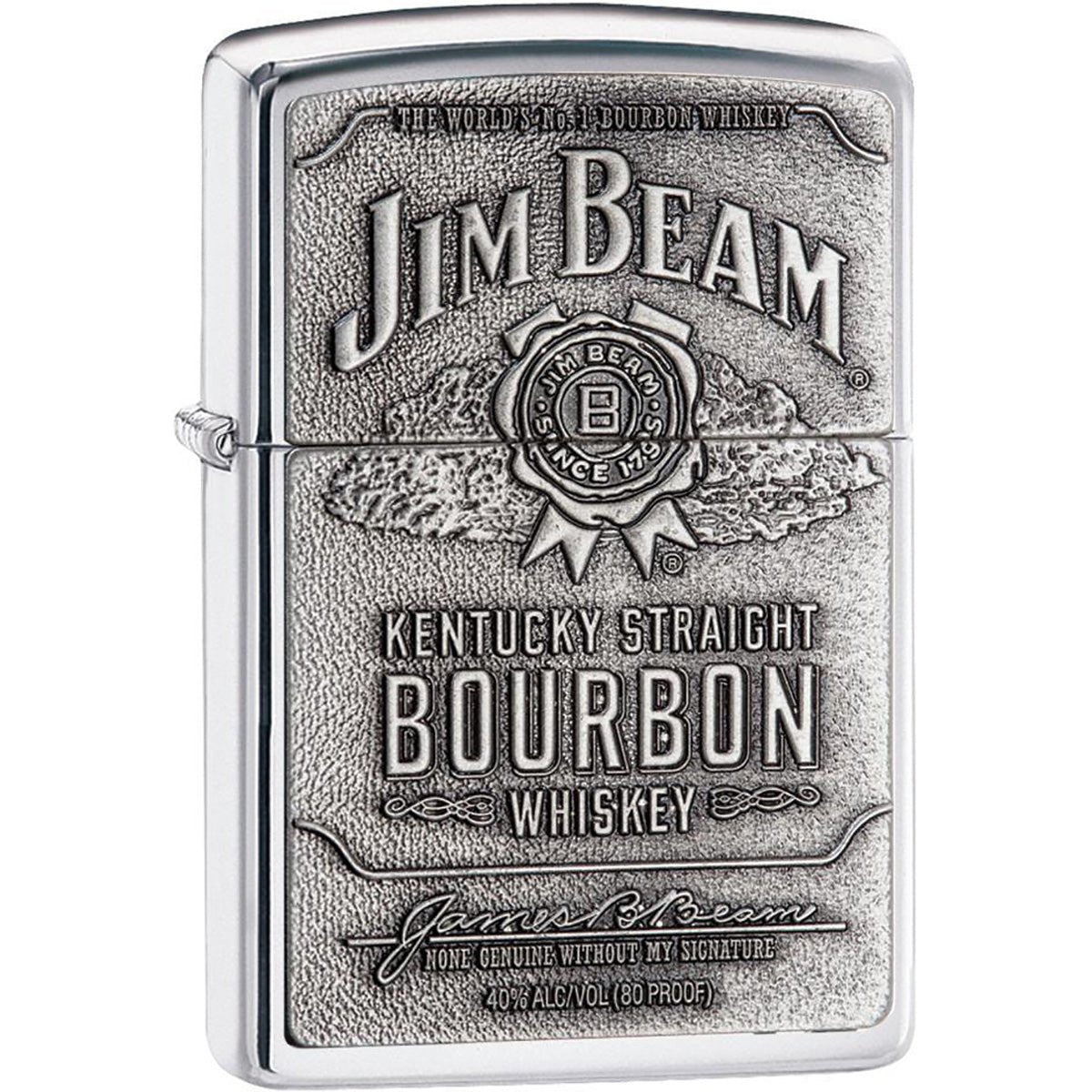 Zippo Jim Beam Pewter Emblem Pocket Lighter