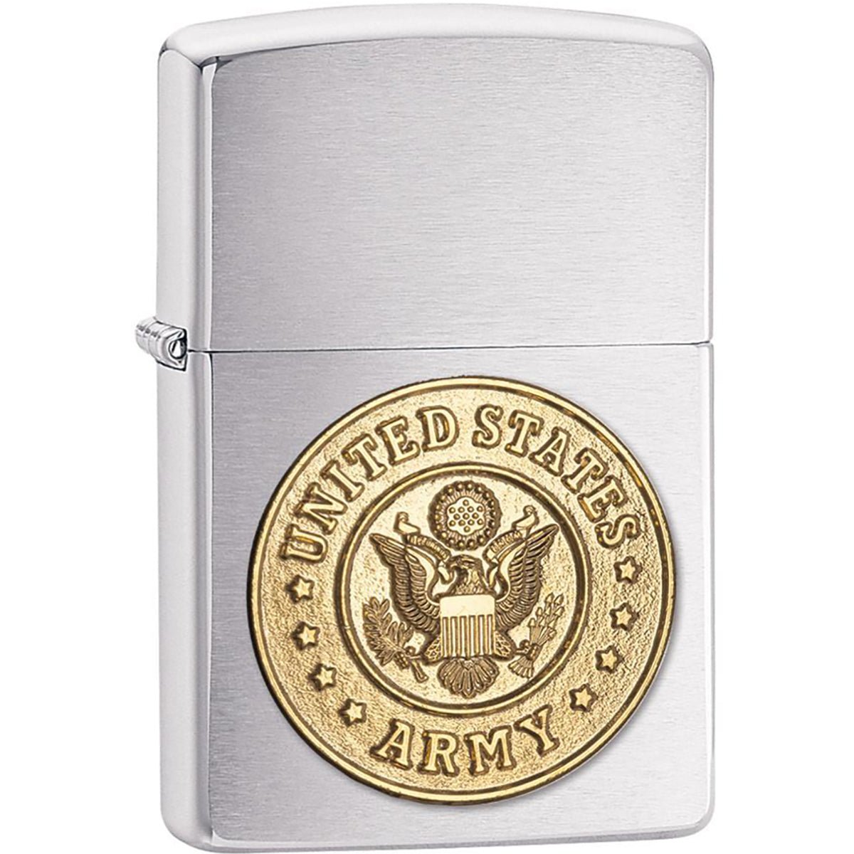 Zippo Brushed Chrome Army Emblem Pocket Lighter