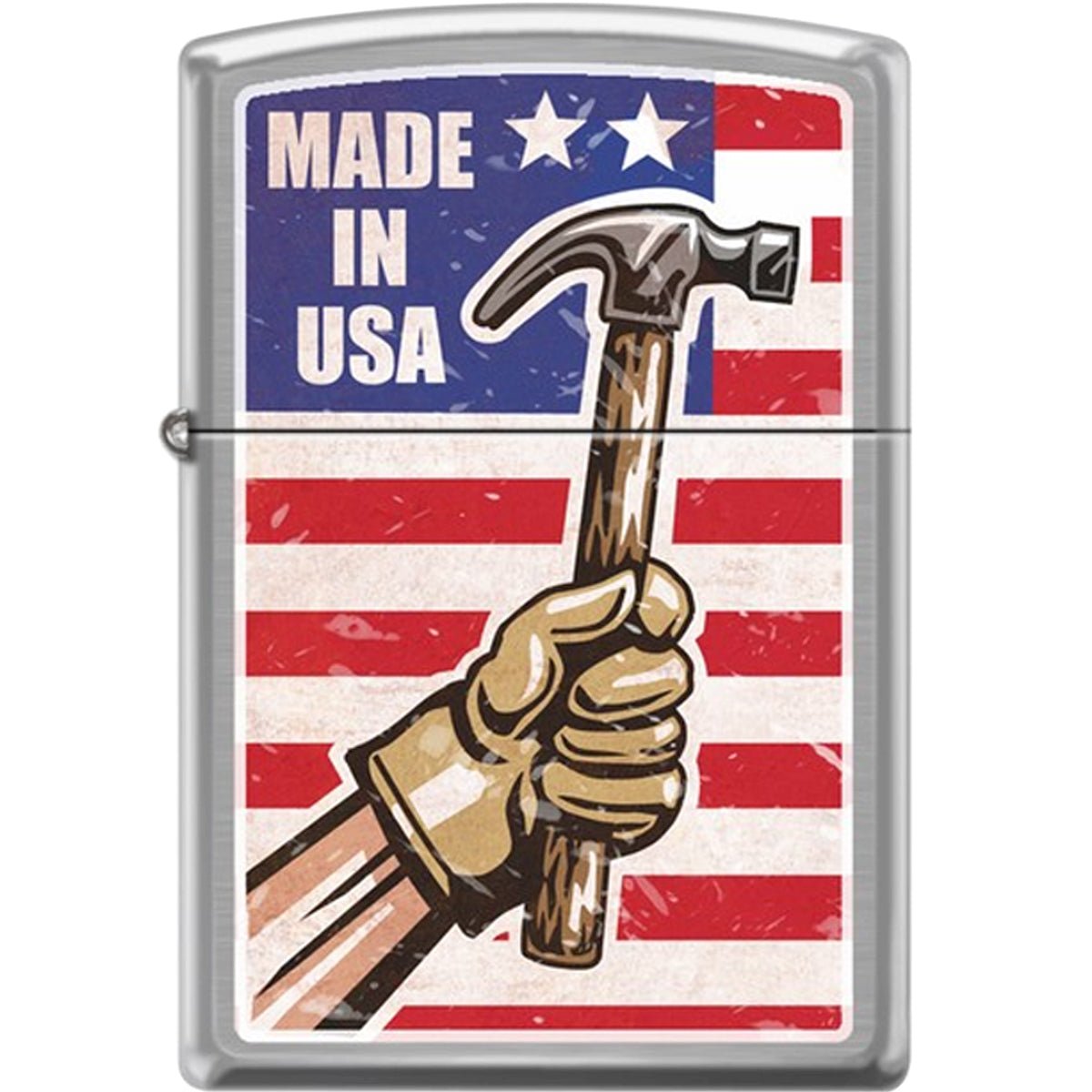 Zippo Made in USA Brushed Chrome Windproof Pocket Lighter