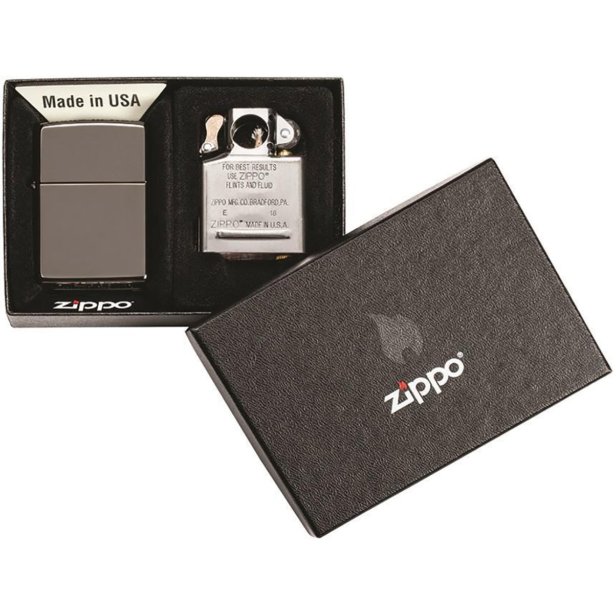 Zippo Black Ice Lighter and Pipe Insert Gift Set