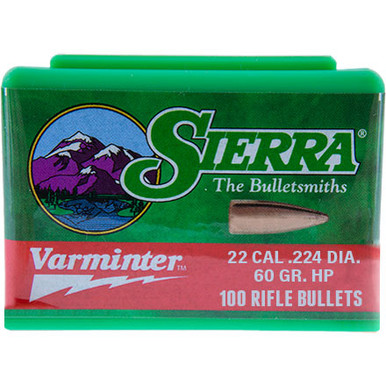 Sierra Varminter 1375 .22 Cal 60 gr HP Bullets-100cnt
