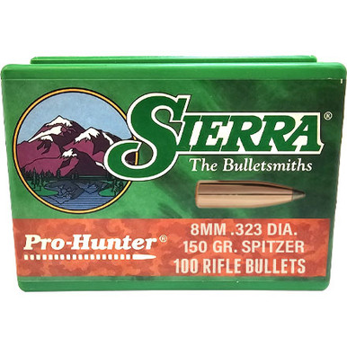 Sierra ProHunter 2400 8mm 150 gr Soft Point Bullets-100cnt