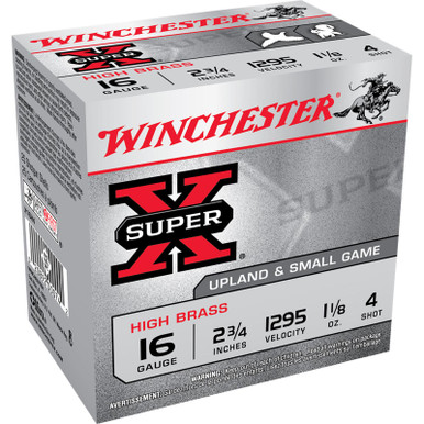 Winchester X16H4 Super-X HB 16 Gauge 2.75" 1 1/8 oz 4 Shot 25 Rounds