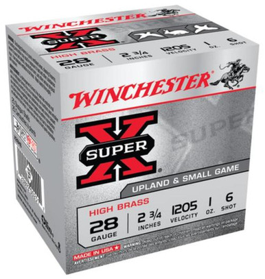 Winchester X28H6 SuperX HB 28 Gauge 2.75" 1 oz 6 Shot 25 Rounds
