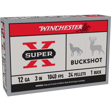 Winchester XB1231 SuperX 12 Gauge 3" 24 Pellets 1 Shot 5 Rounds