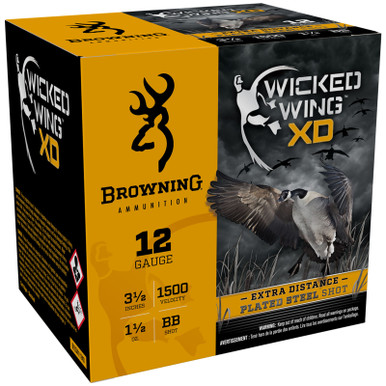 Browning Wicked Wing XD Waterfowl 12 Gauge 3.5" 1 1/2 oz BB Shot 25 Rounds