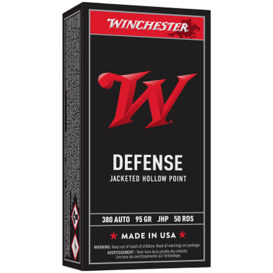 Winchester USA380JHP USA 380 ACP 95 GR JHP 50 Rounds